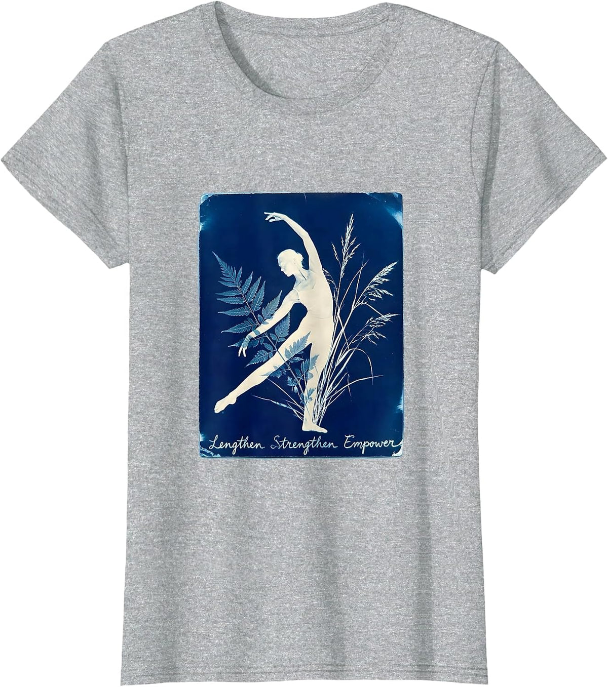 Lengthen Strengthen Empower Pilates Design T-Shirt - Heather Grey