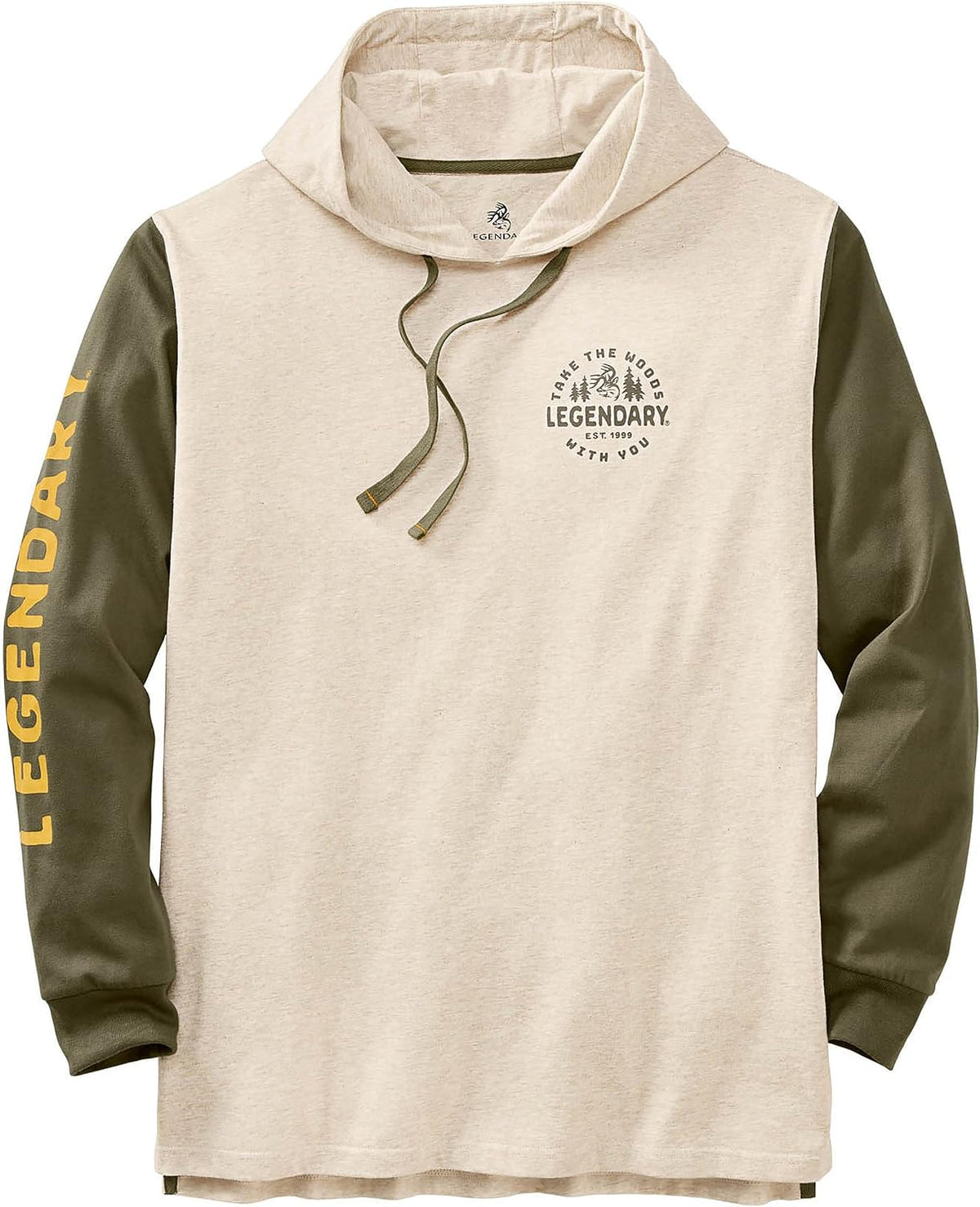 Legendary Whitetails Men's Backcountry Insect Repellent Hooded T-Shirt - Oatmeal Heather