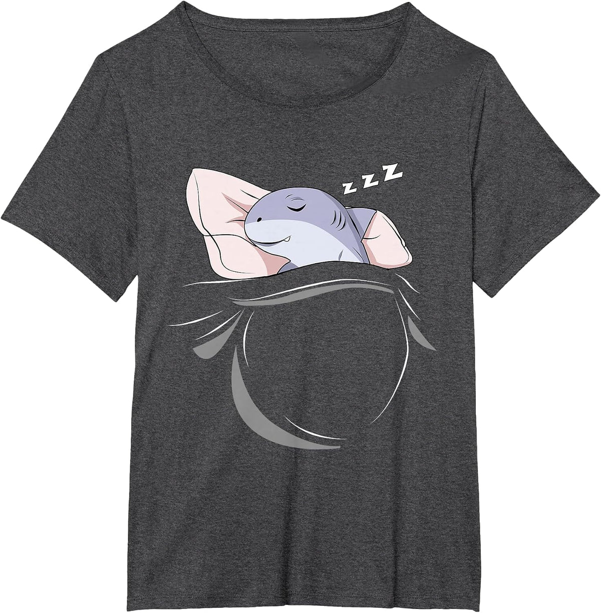 Nap Sea Lover Diver Snorkeler Ocean Stuff Sleeping Shark T-Shirt - Dark Heather Grey