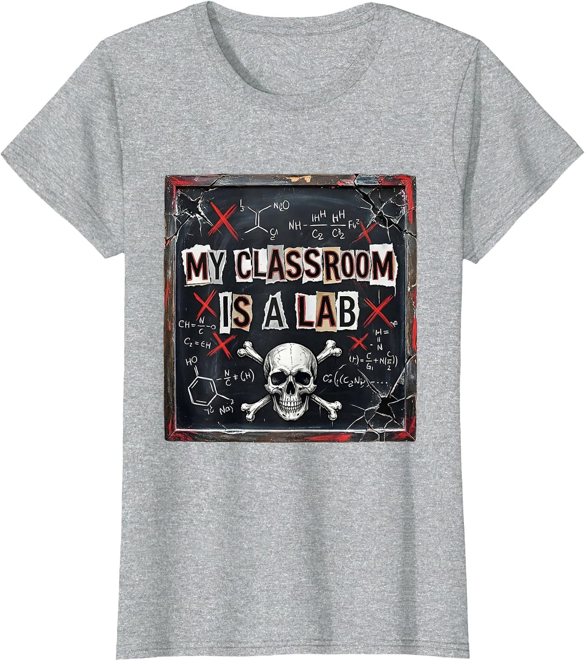 My Classroom Is a Lab Science Teacher Design T-Shirt - Heather Grey