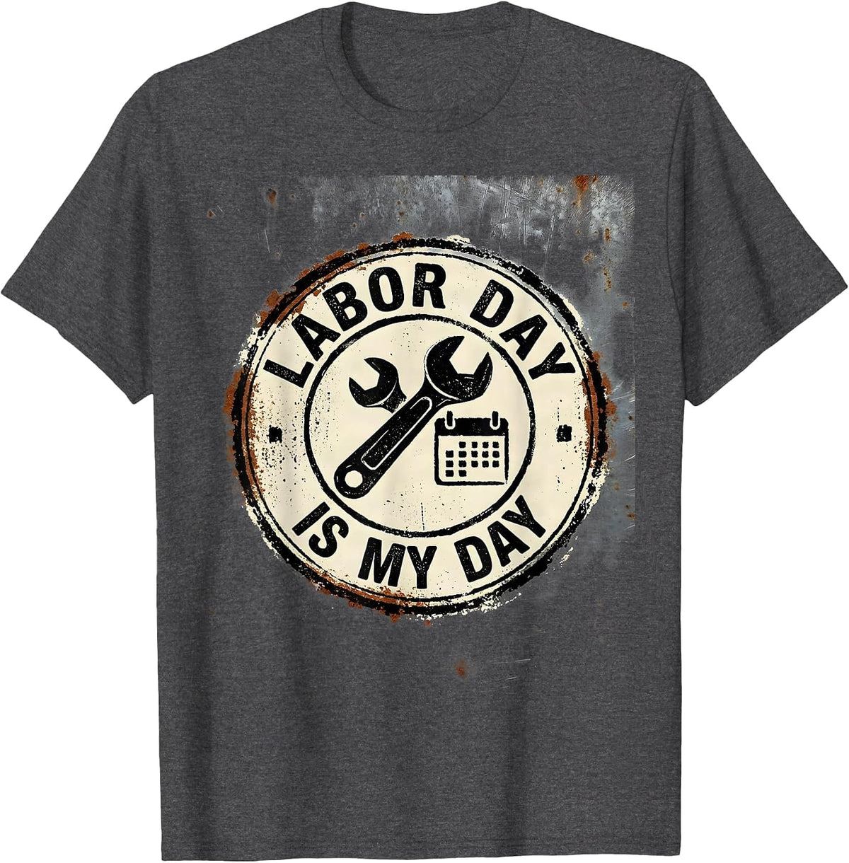 Men's Labor Day Is My Day Funny Blue Collar Worker Gift T-Shirt - Dark Heather Grey