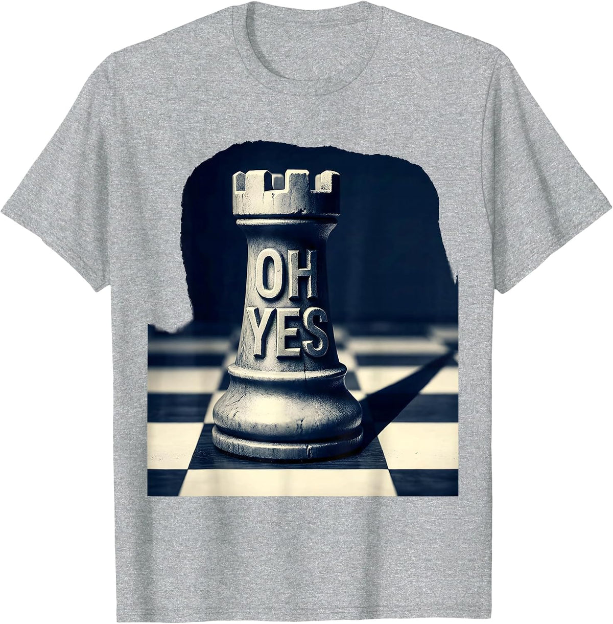Men's Oh Yes Funny Chess Player Lover Gift Chess Humor T-Shirt - Heather Grey