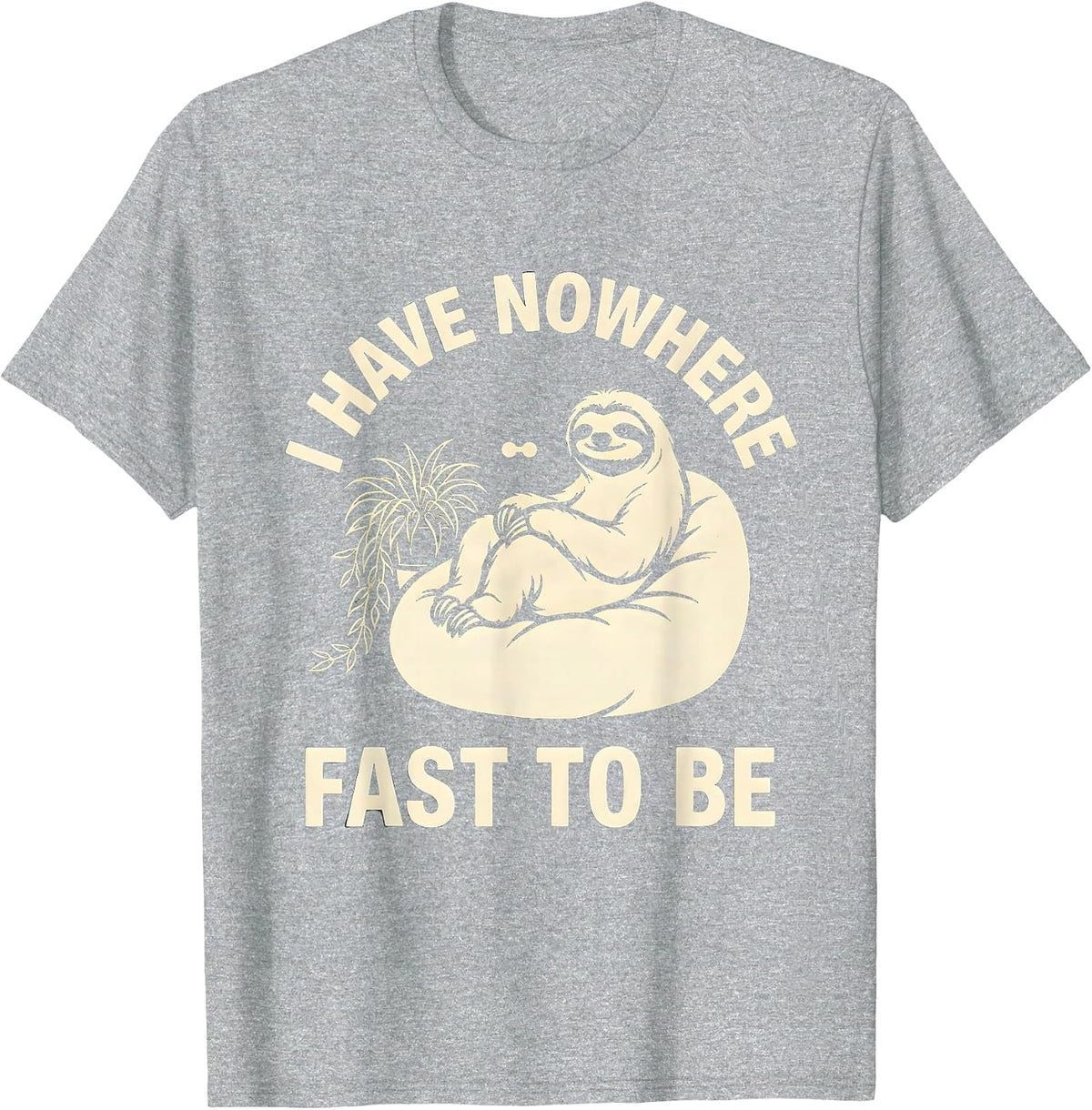 Men's I Have Nowhere Fast To Be Funny Sloth Novelty Animal Humor T-Shirt - Heather Grey