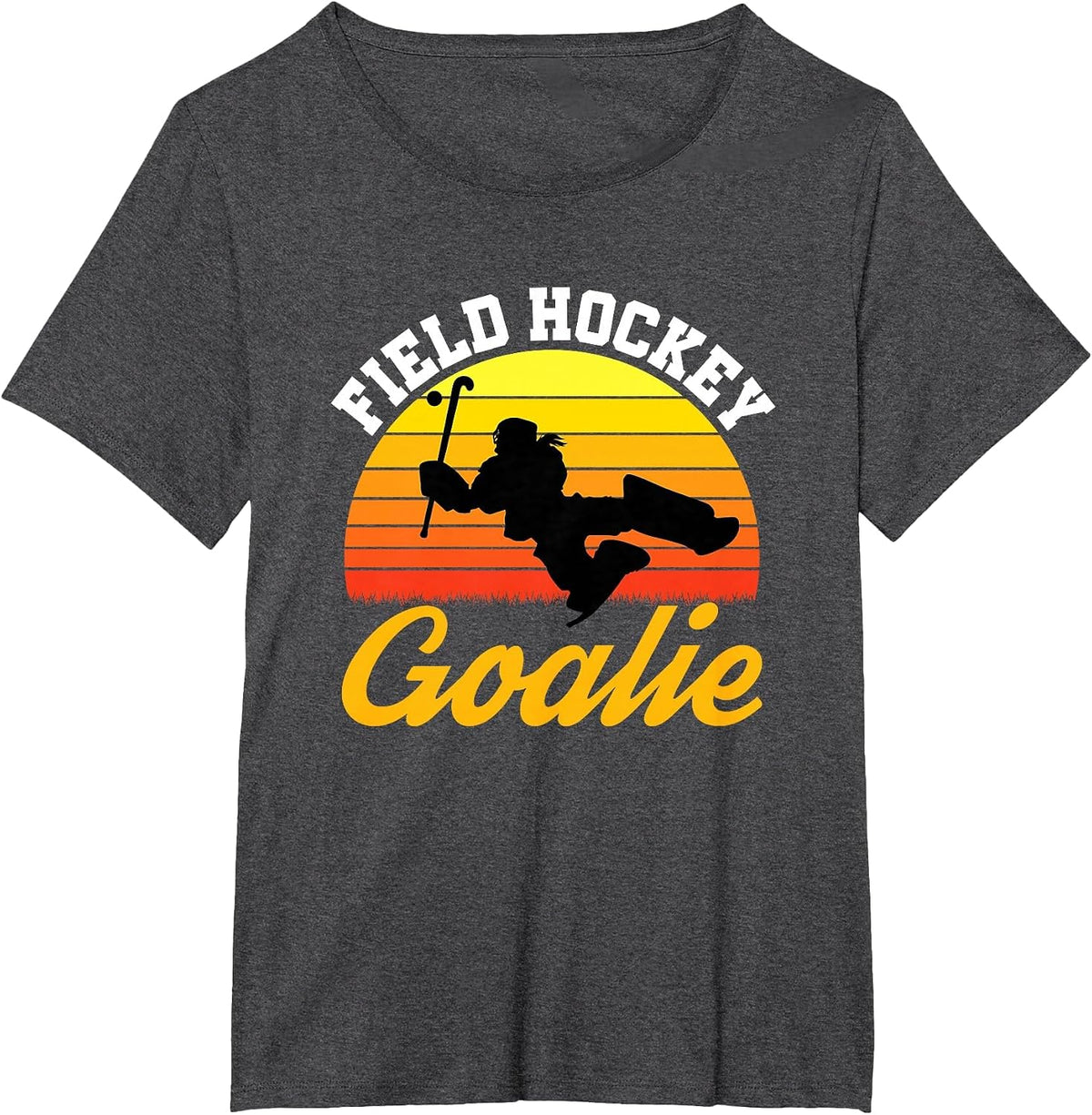 Retro Field Hockey Goalie T-Shirt - Dark Heather Grey