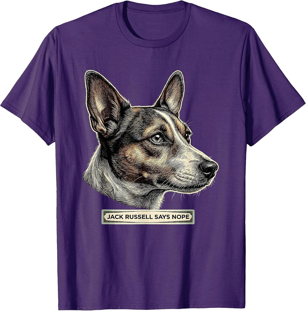Men's Jack Russell Says Nope Funny Jack Russell Terrier Dog Lover T-Shirt - Purple