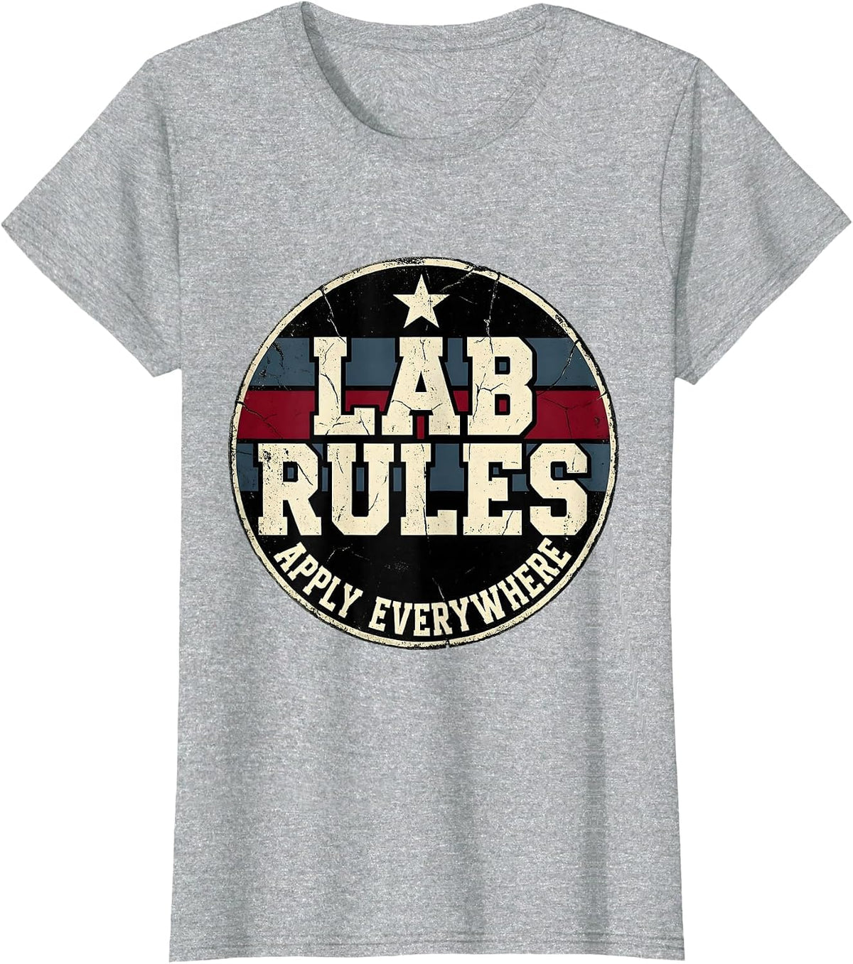Lab Rules Apply Everywhere Science Teacher Design T-Shirt - Heather Grey