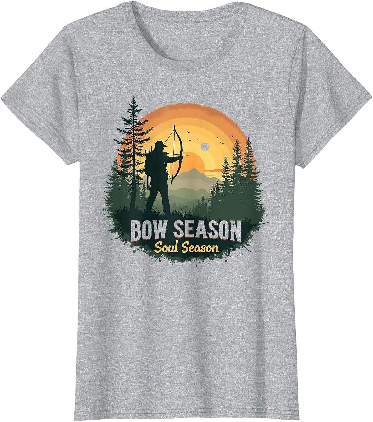 Bow Season Soul Season Hunting Design T-Shirt - Heather Grey