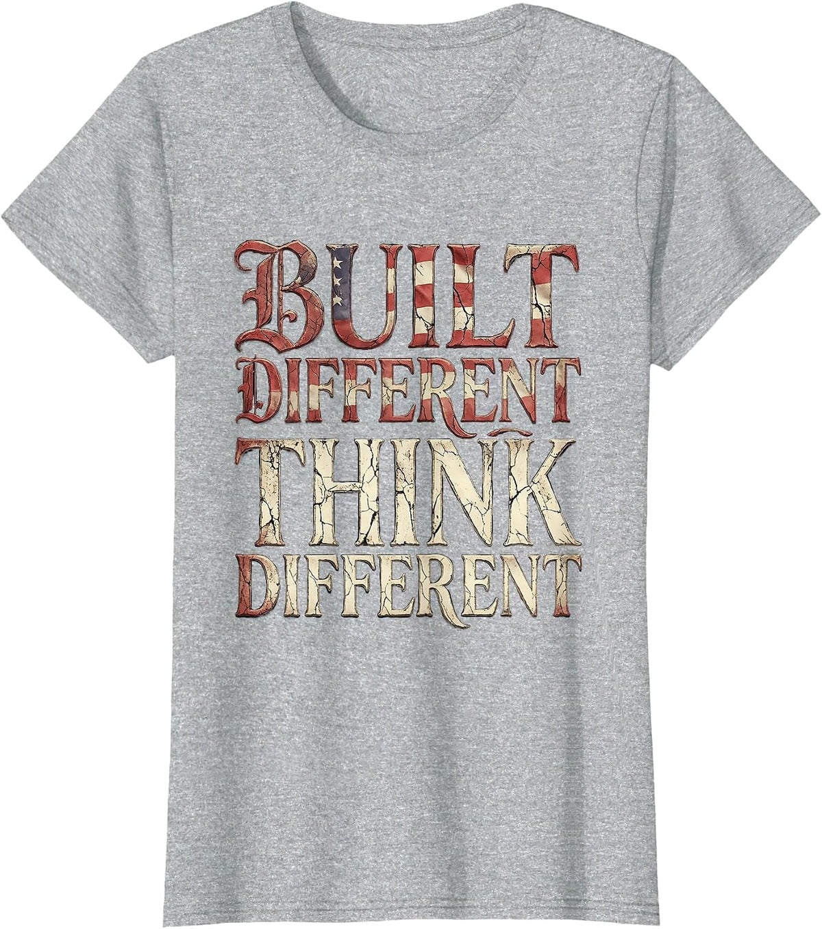 Built Different Think Different Neurodiversity Design T-Shirt - Heather Grey
