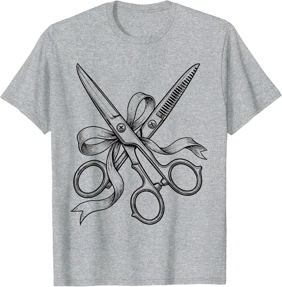 Men's Surgical Scissors With Ribbon Bow Nurse Gift T-Shirt - Heather Grey