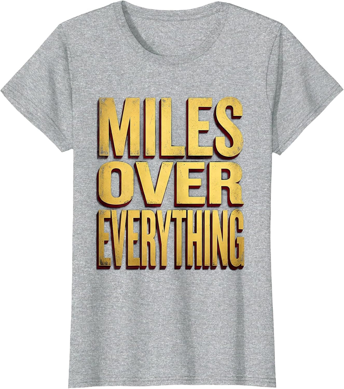 Women's Miles Over Everything Biker Graphic Design T-Shirt - Heather Grey