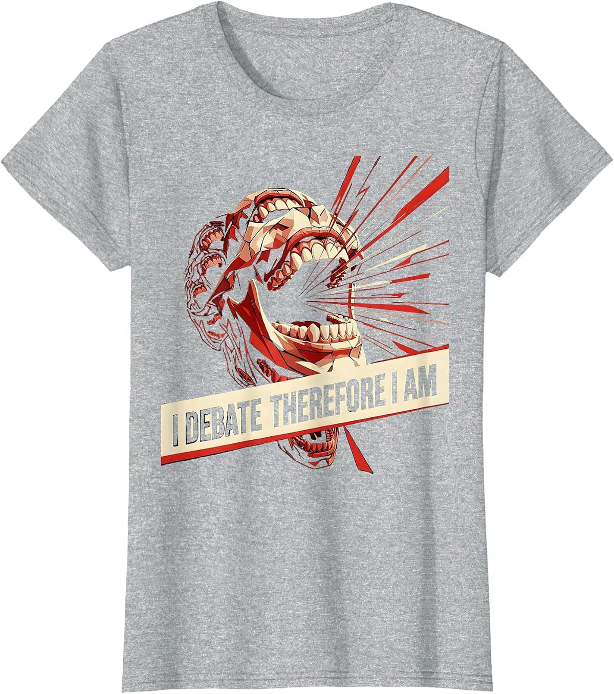 I Debate Therefore I Am Master Debater Design T-Shirt - Heather Grey