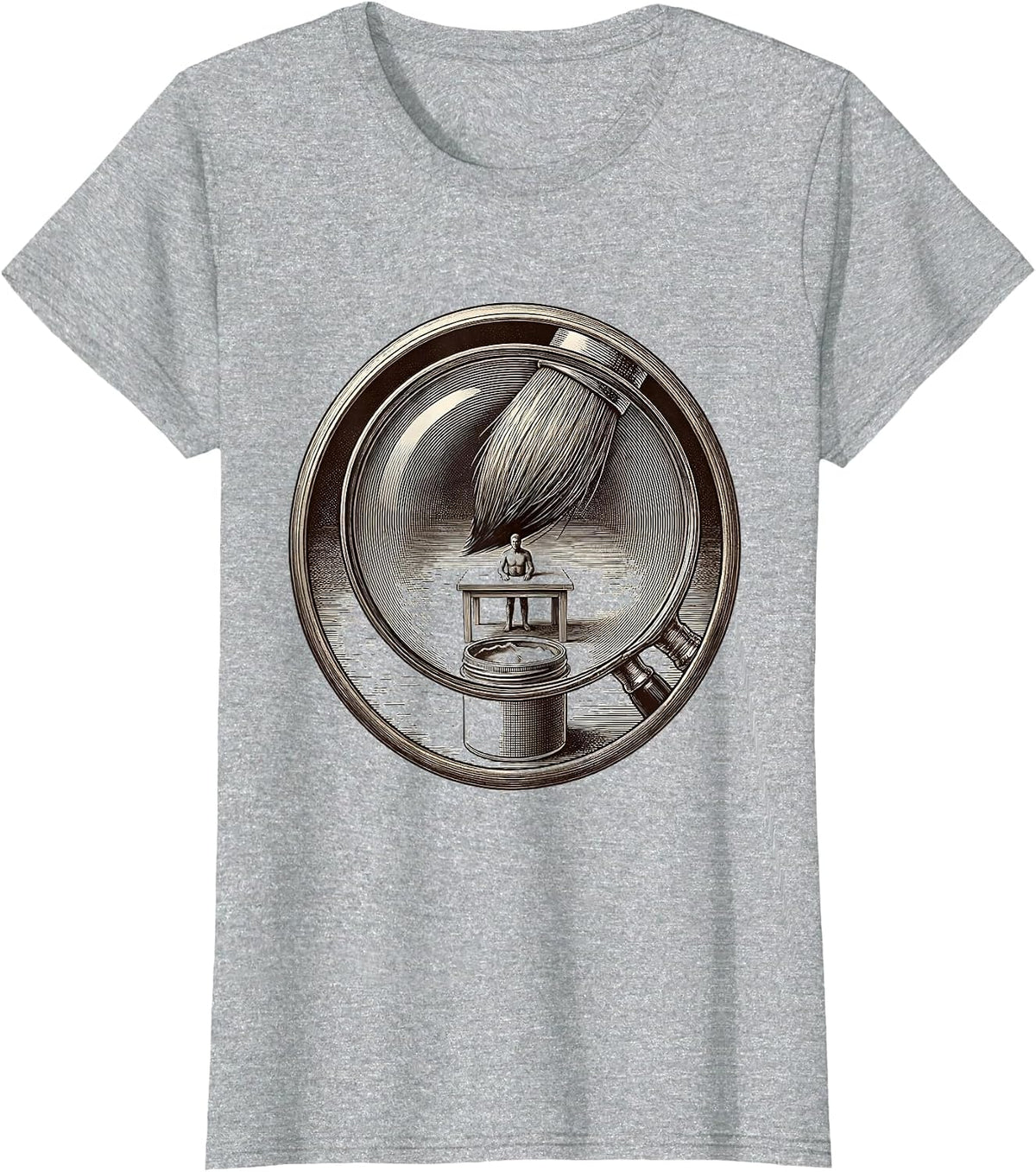 Women's Artistic Miniature Painter Hobbyist Gift Humor T-Shirt - Heather Grey