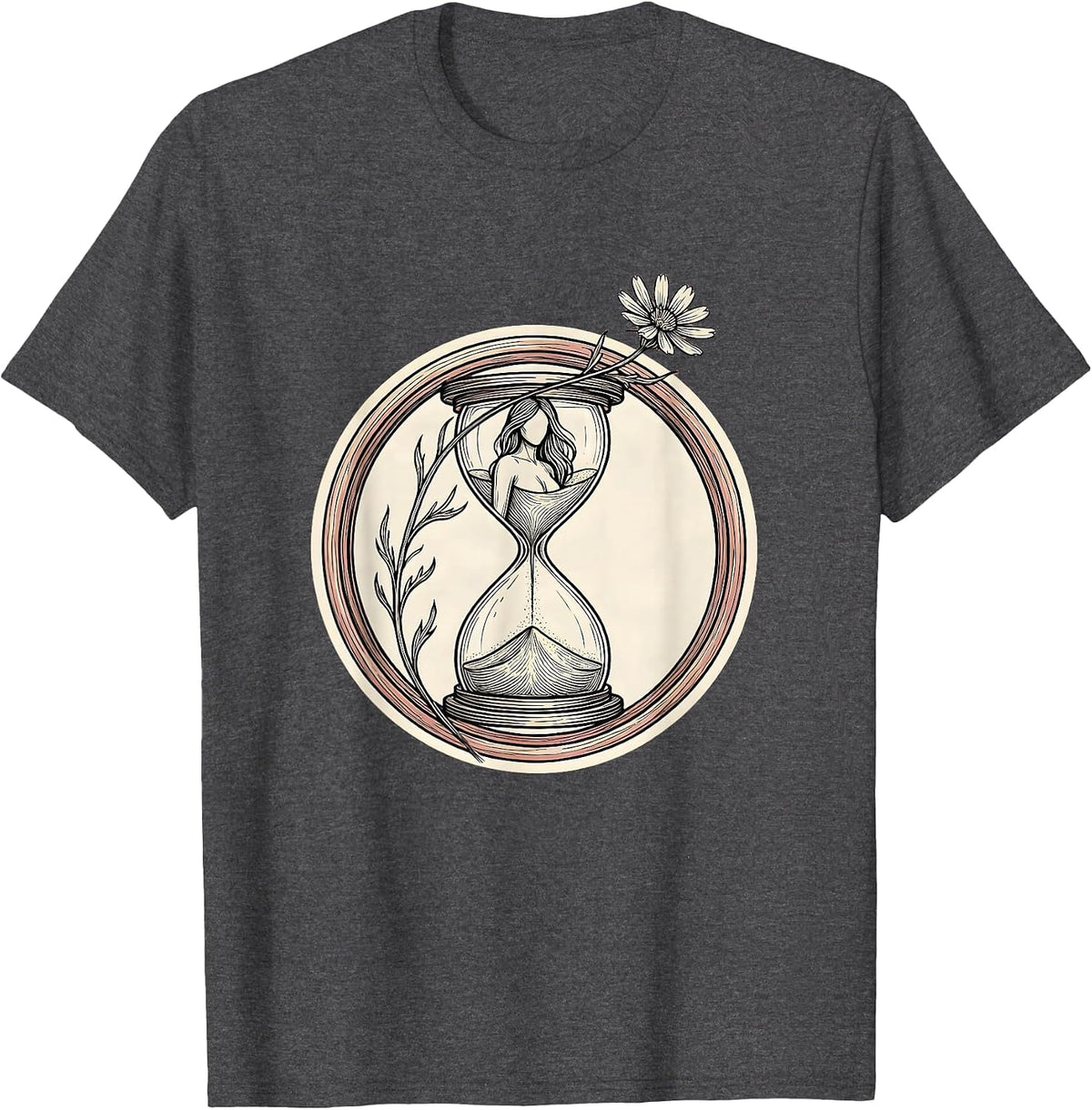 Gigi Hourglass Silhouette Art Design T-Shirt - Dark Heather Grey