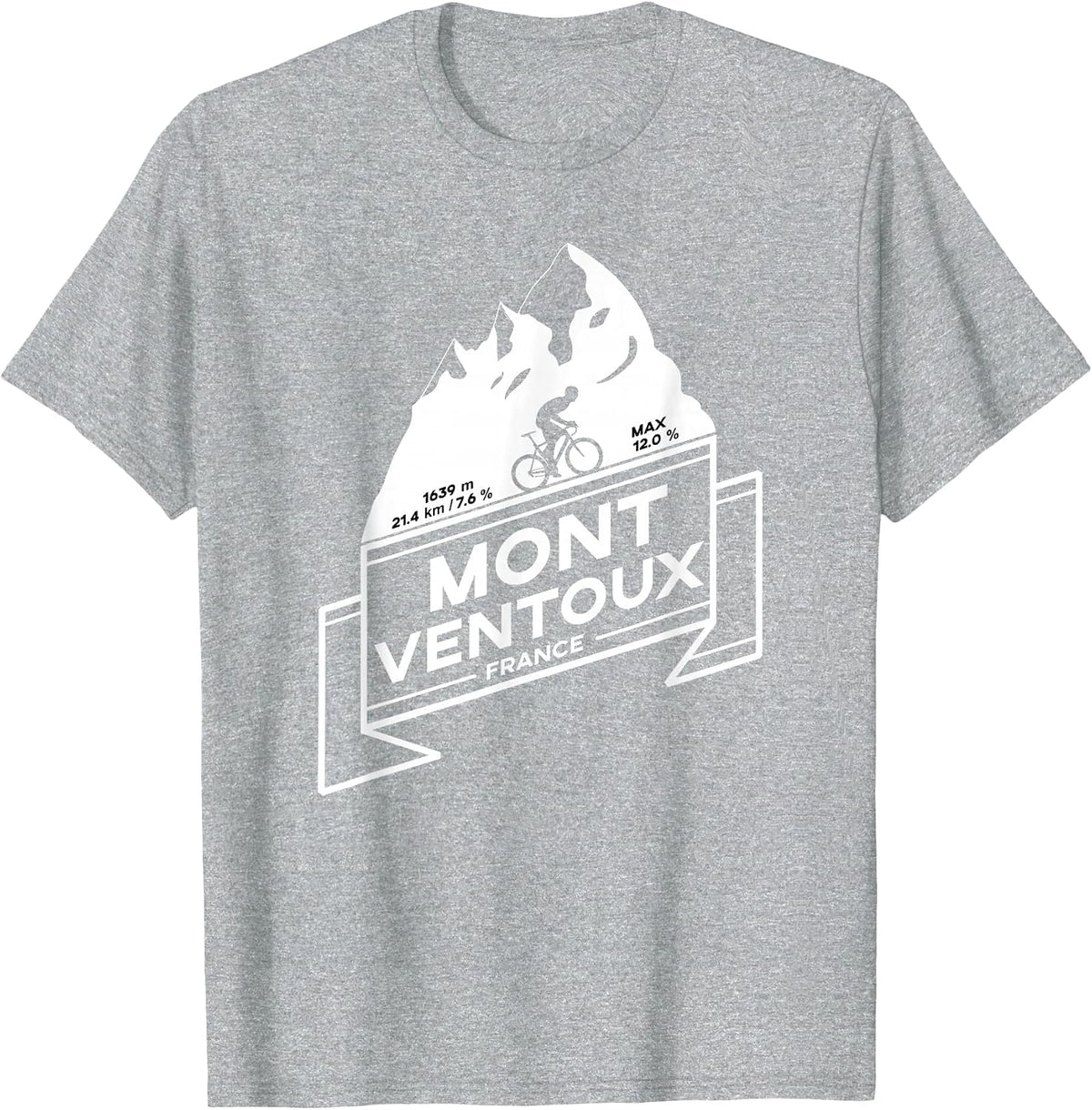 Mont Ventoux Road Cycling Climb T-Shirt T-Shirt - Heather Grey
