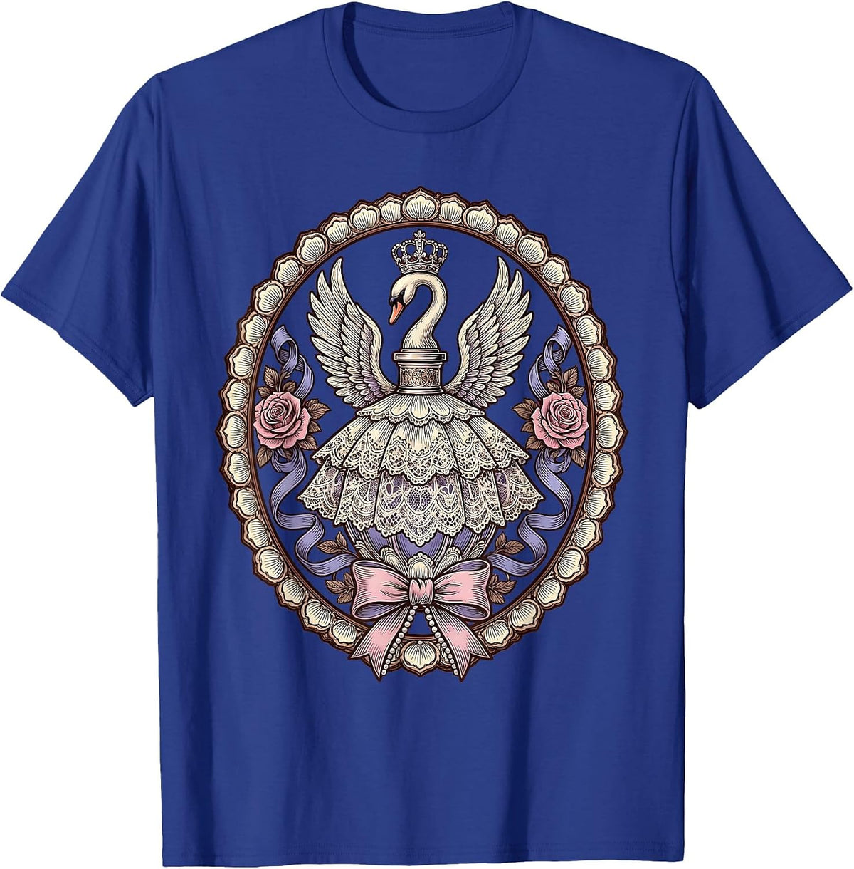 Gigi Swan Perfume Bottle Elegant Illustration T-Shirt - Royal Blue