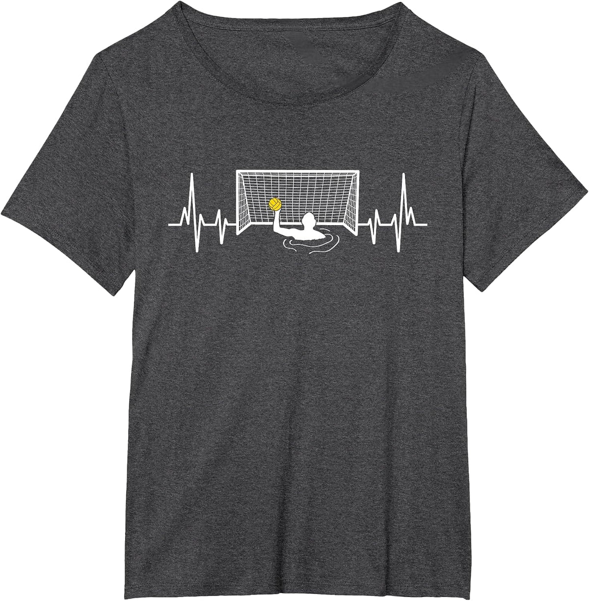 Water Polo Player - Pulse Heartbeat Goalie Coach Goalkeeper T-Shirt - Dark Heather Grey