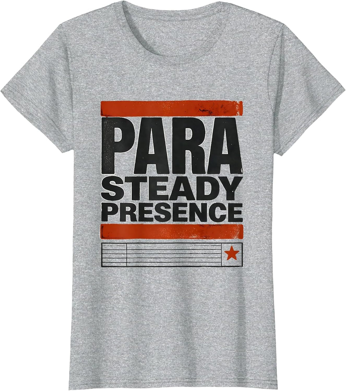 Para Steady Presence Screenprint Poster Teacher's Aide T-Shirt - Heather Grey