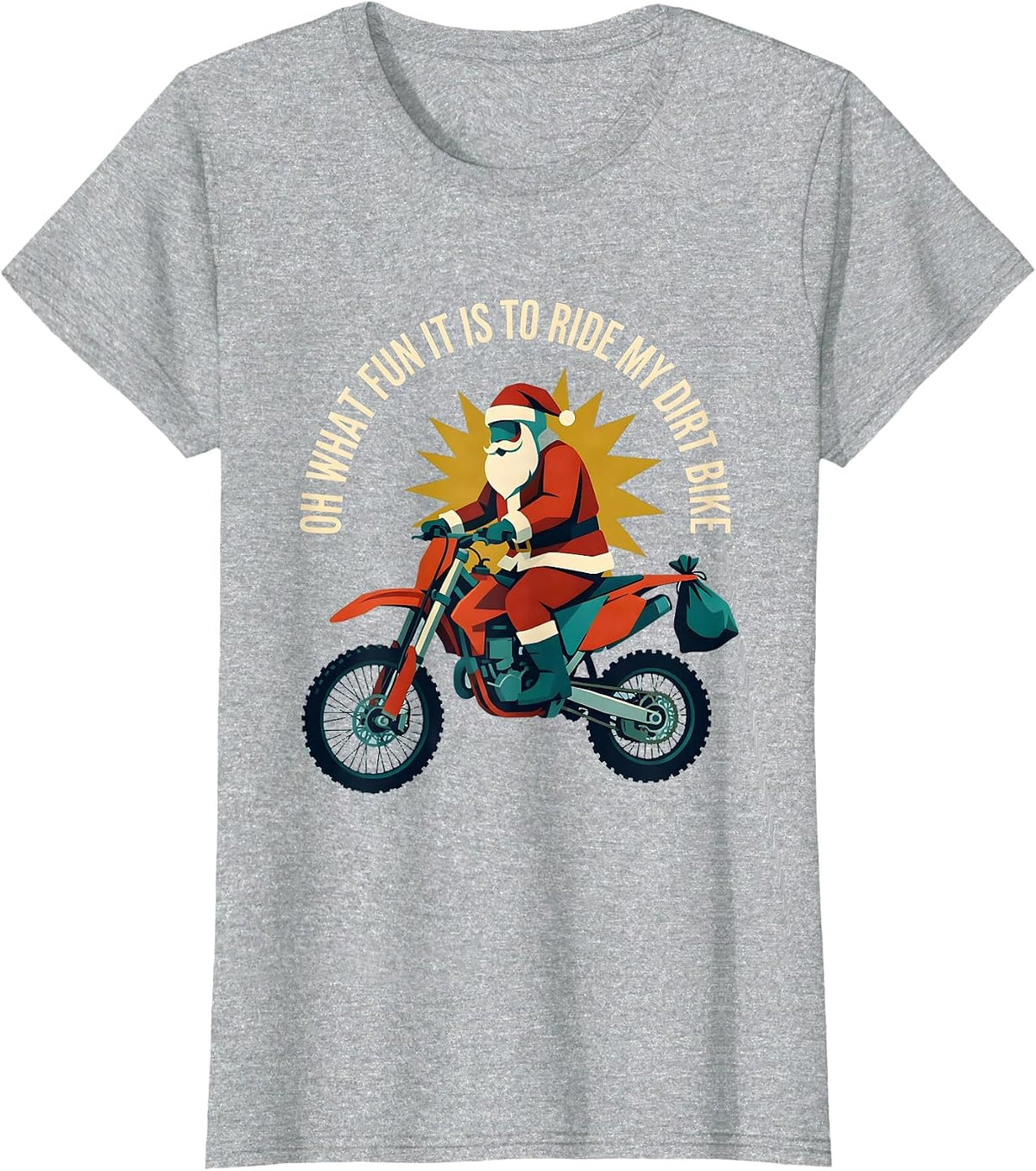 Oh What Fun It Is To Ride My Dirt Bike Midcentury Modern T-Shirt - Heather Grey