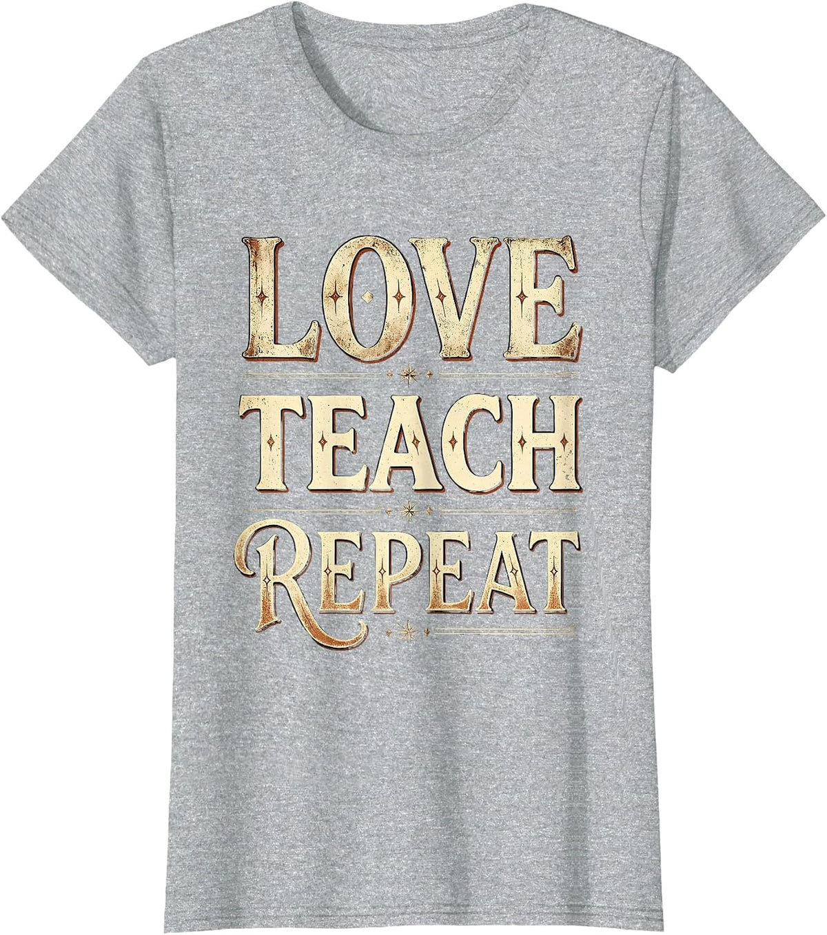 Love Teach Repeat Paraprofessional Design T-Shirt - Heather Grey