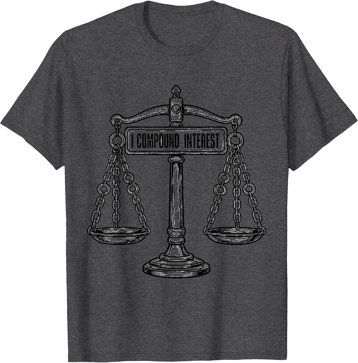 Men's I Compound Interest Funny Science Chemistry Teacher Gift T-Shirt - Dark Heather Grey