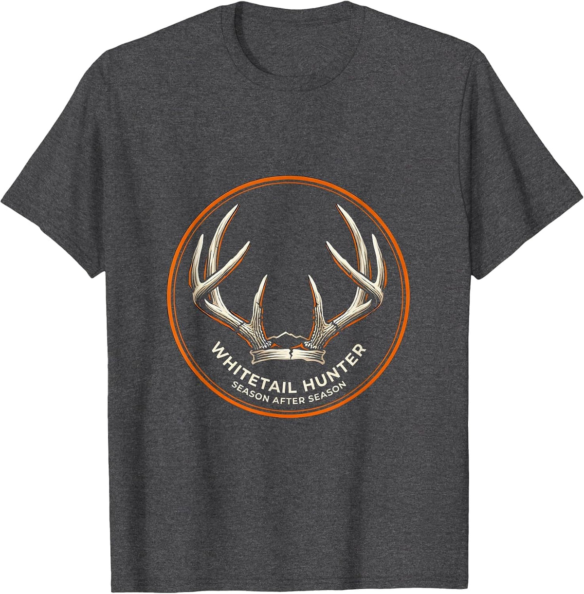 Whitetail Hunter, Season After Season Disrupted Stripe T-Shirt - Dark Heather Grey