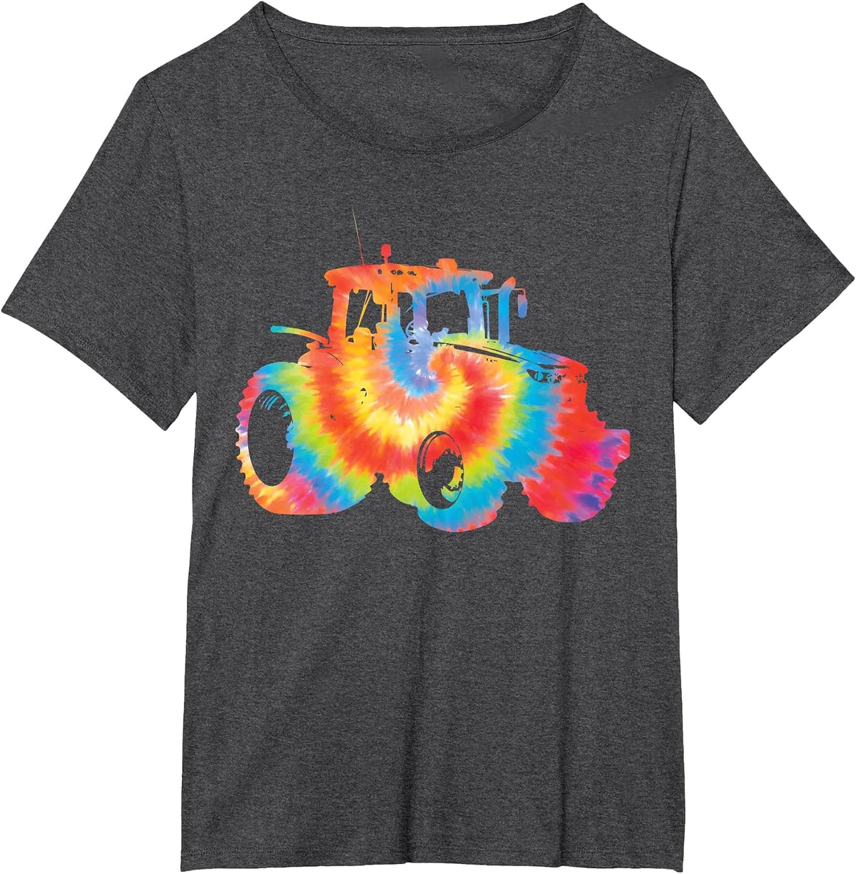 Farming Farmer Tie Dye 80s 90s Vintage Tractor T-Shirt - Dark Heather Grey