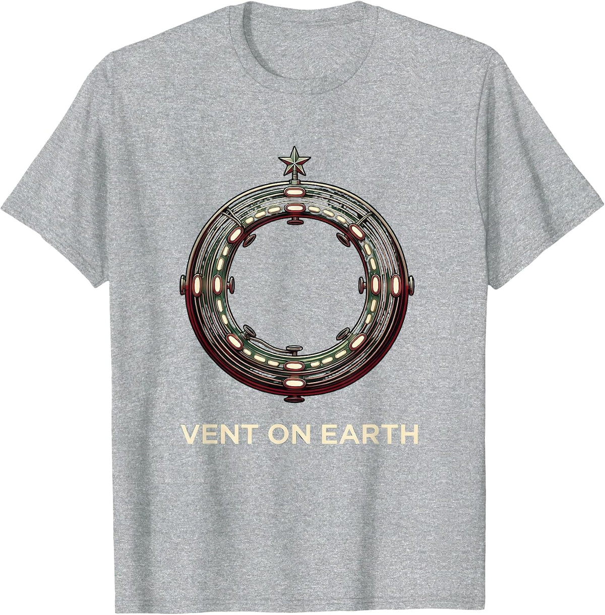 Men's Vent On Earth Funny Respiratory Therapist Christmas T-Shirt - Heather Grey