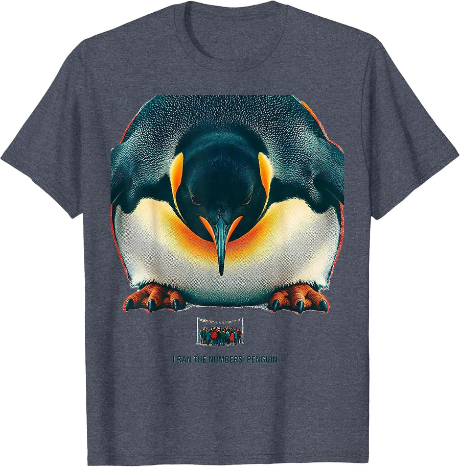 I Ran The Numbers: Penguin Funny Christmas Penguin Lover T-Shirt - Heather Blue