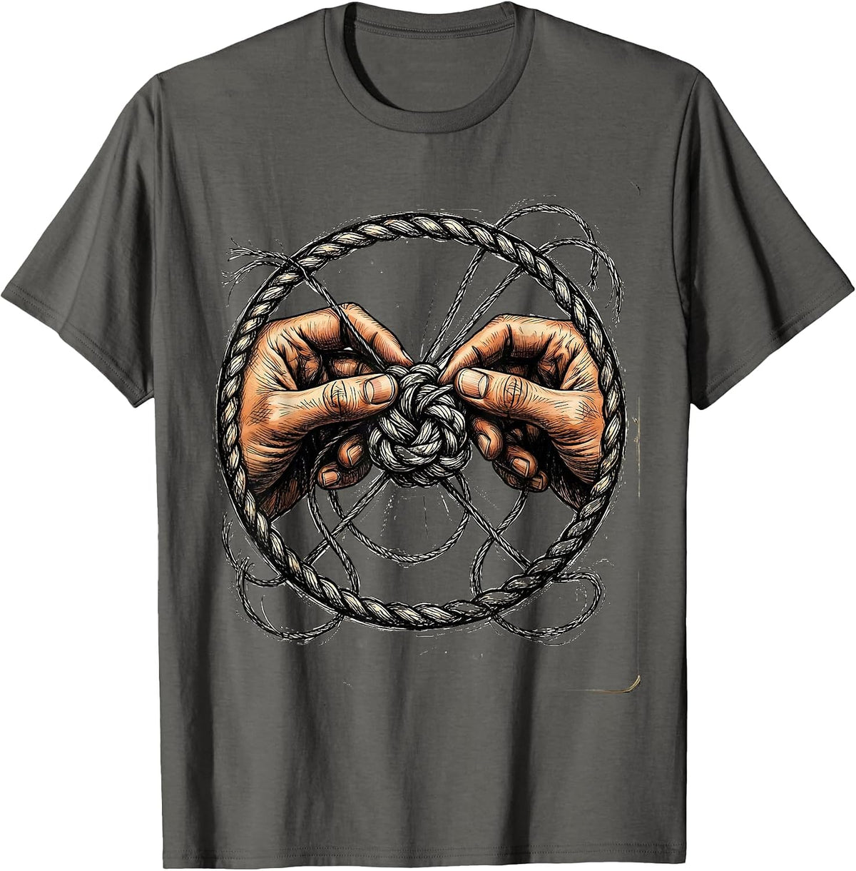 Men's Paraprofessional Friendship Bracelet Illustration T-Shirt - Asphalt Grey
