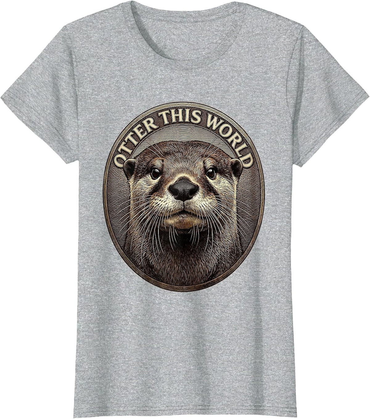 Otter This World Funny Otter Lover Humor Gift T-Shirt - Heather Grey