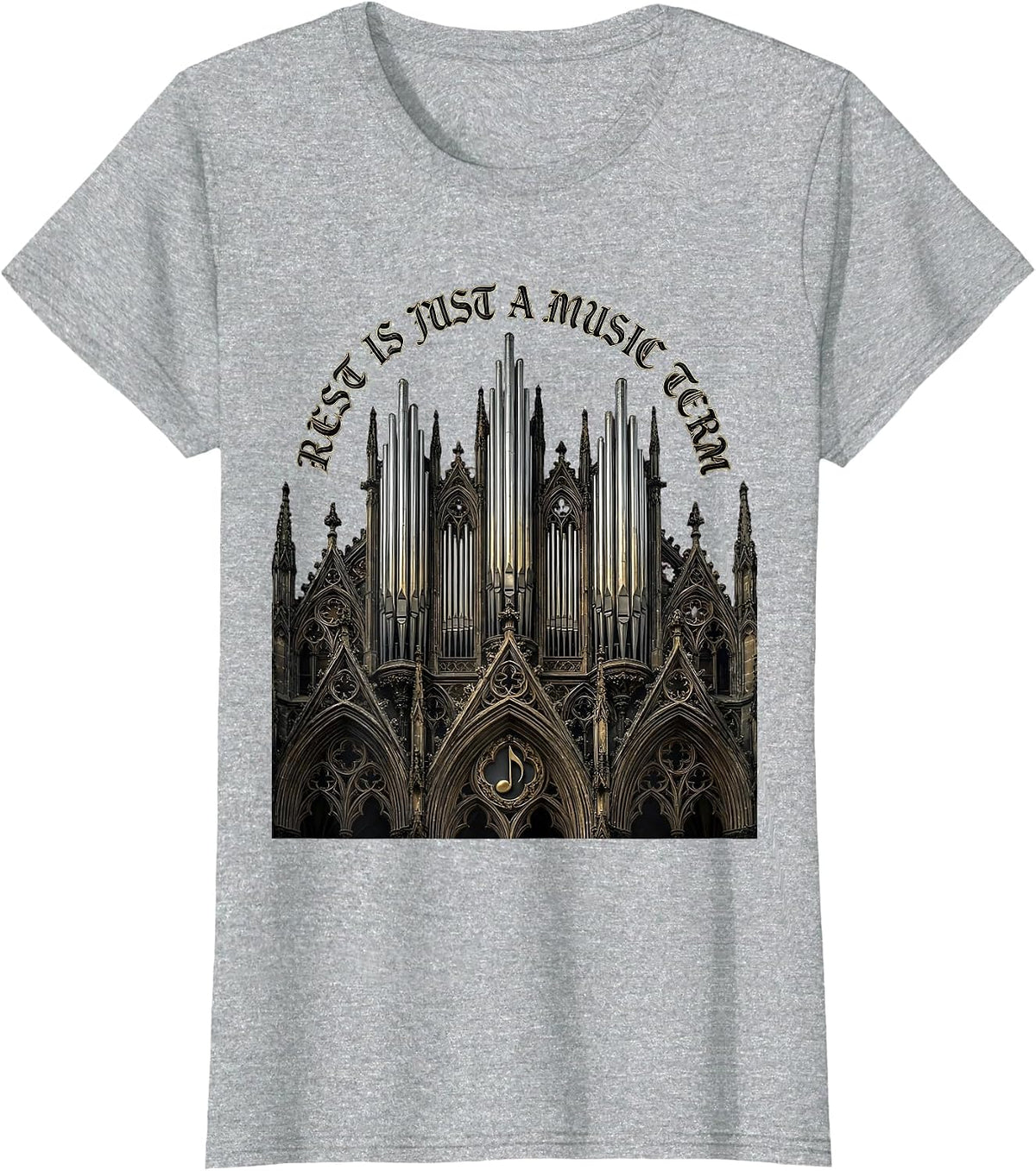 Rest Is Just a Music Term Music Teacher Design T-Shirt - Heather Grey