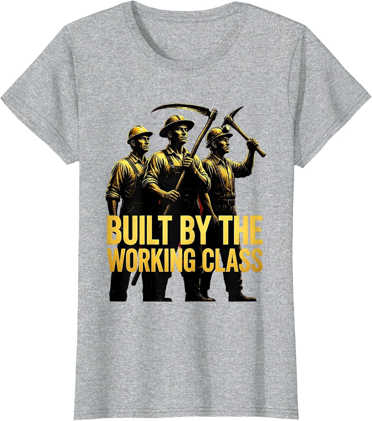 Women's Built by the Working Class Communist Aesthetic T-Shirt - Heather Grey