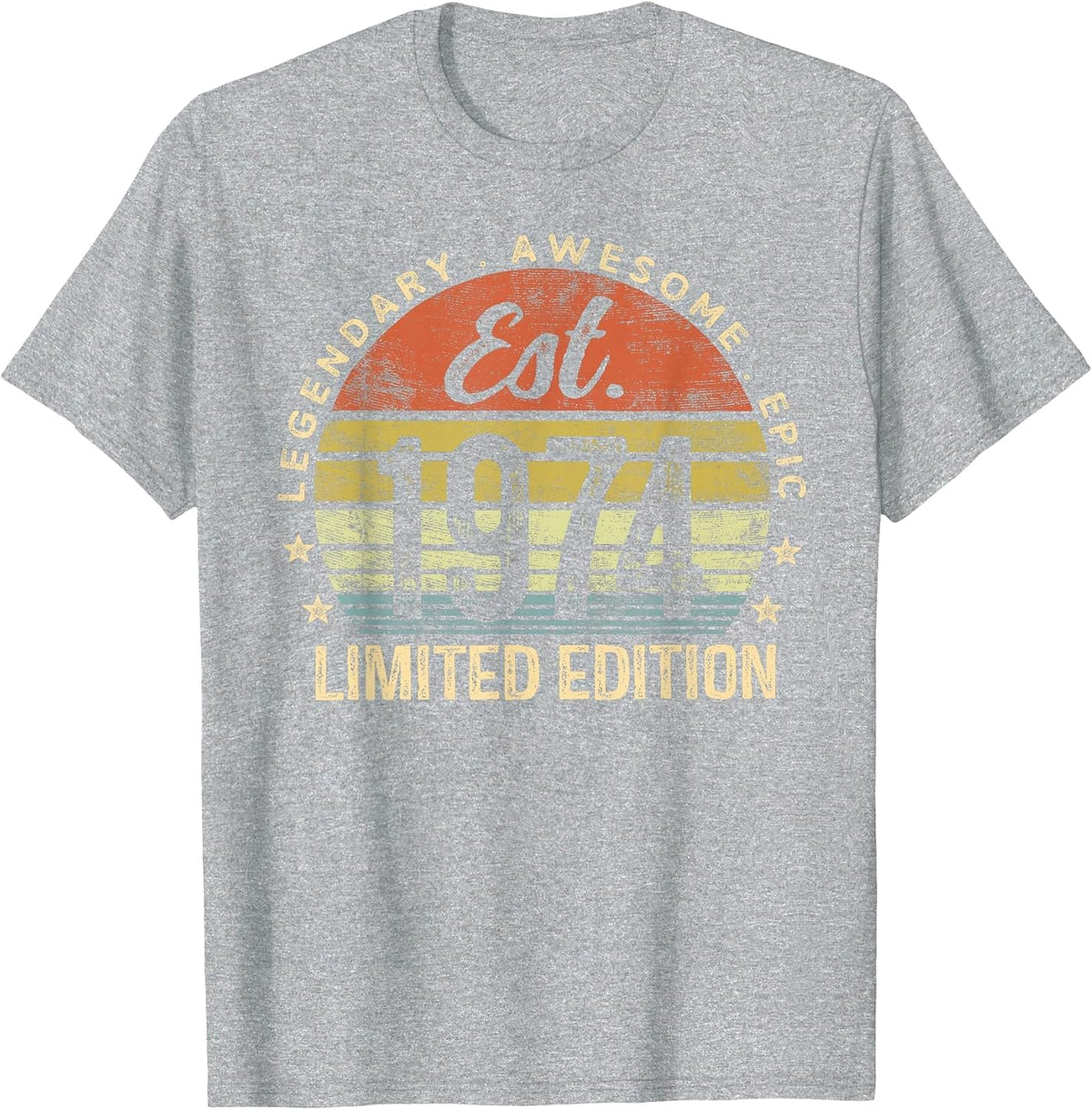 Est 1974 Limited Edition 52nd Birthday Vintage 52 Year Old T-Shirt - Heather Grey