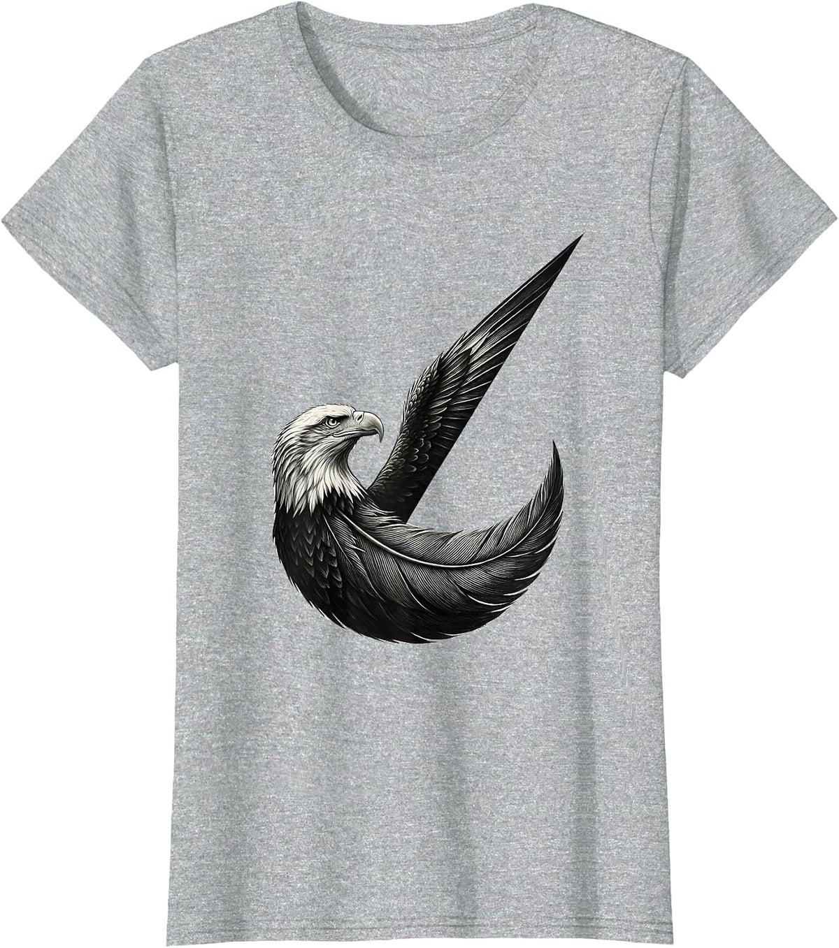 Bald Eagle Minimalist Mascot Pride Faith Gift T-Shirt - Heather Grey