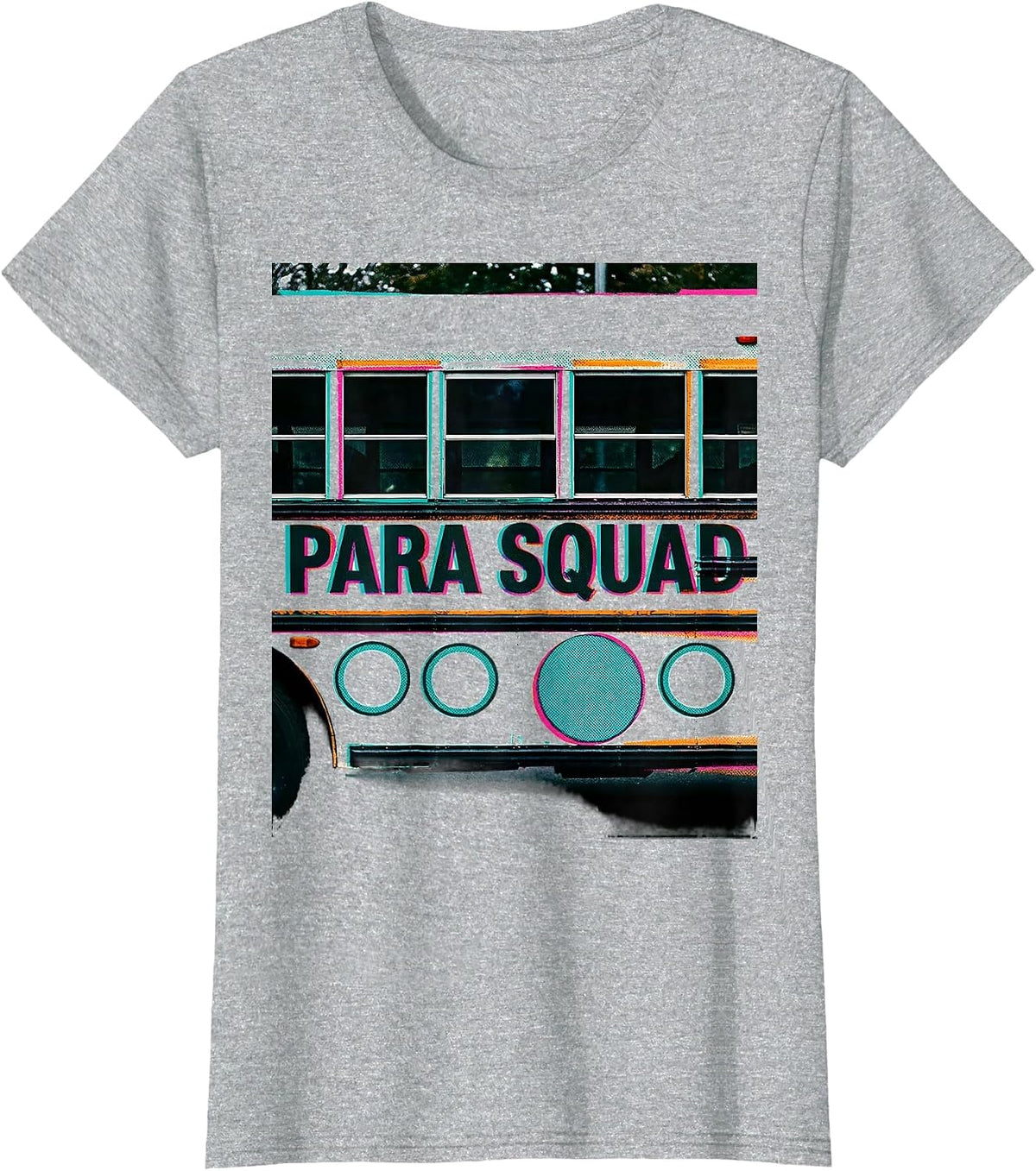 Women's Para Squad Risograph Paraprofessional Teacher Appreciation T-Shirt - Heather Grey