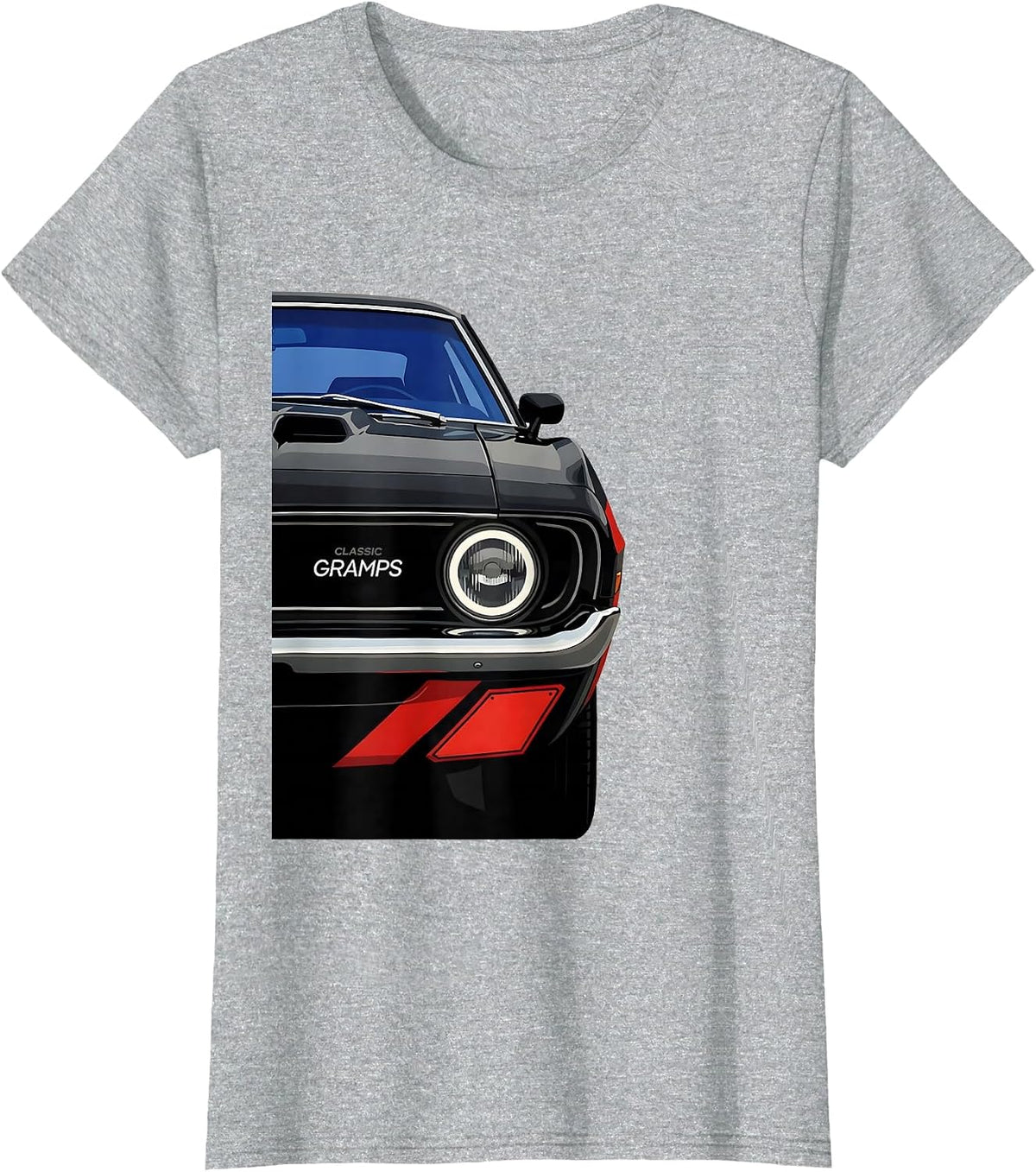 Women's Classic Gramps Funny Grandpa Classic Car Enthusiast Humor T-Shirt - Heather Grey