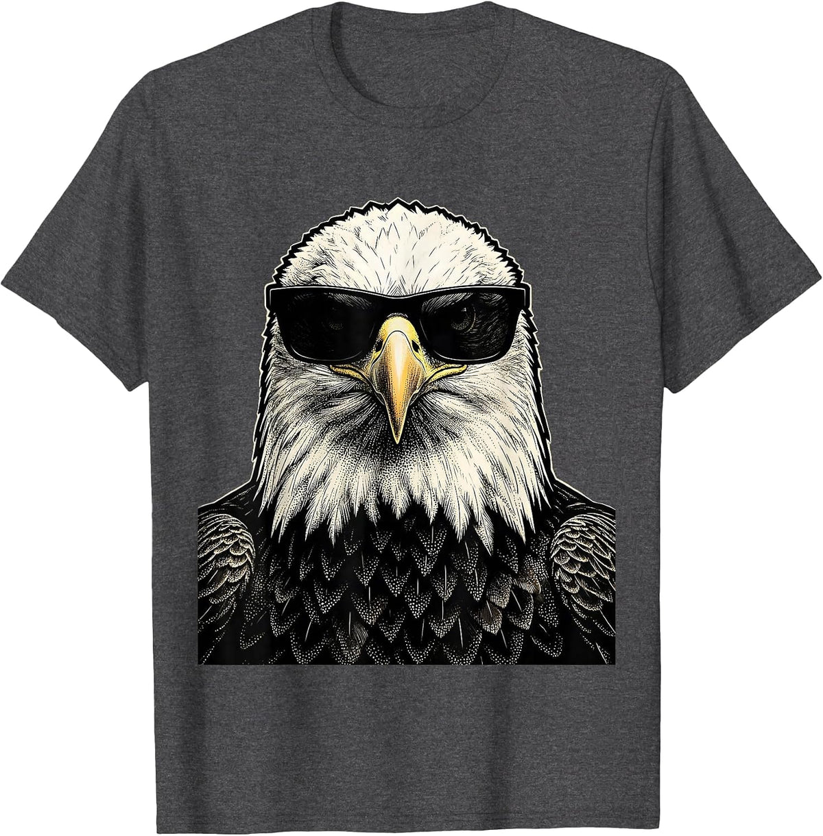 Men's Bald Eagle Oversized Sunglasses Funny Eagle Lover T-Shirt - Dark Heather Grey