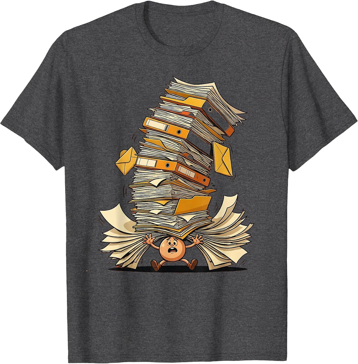 Labor Day Sarcasm Buried in Work Illustration T-Shirt - Dark Heather Grey