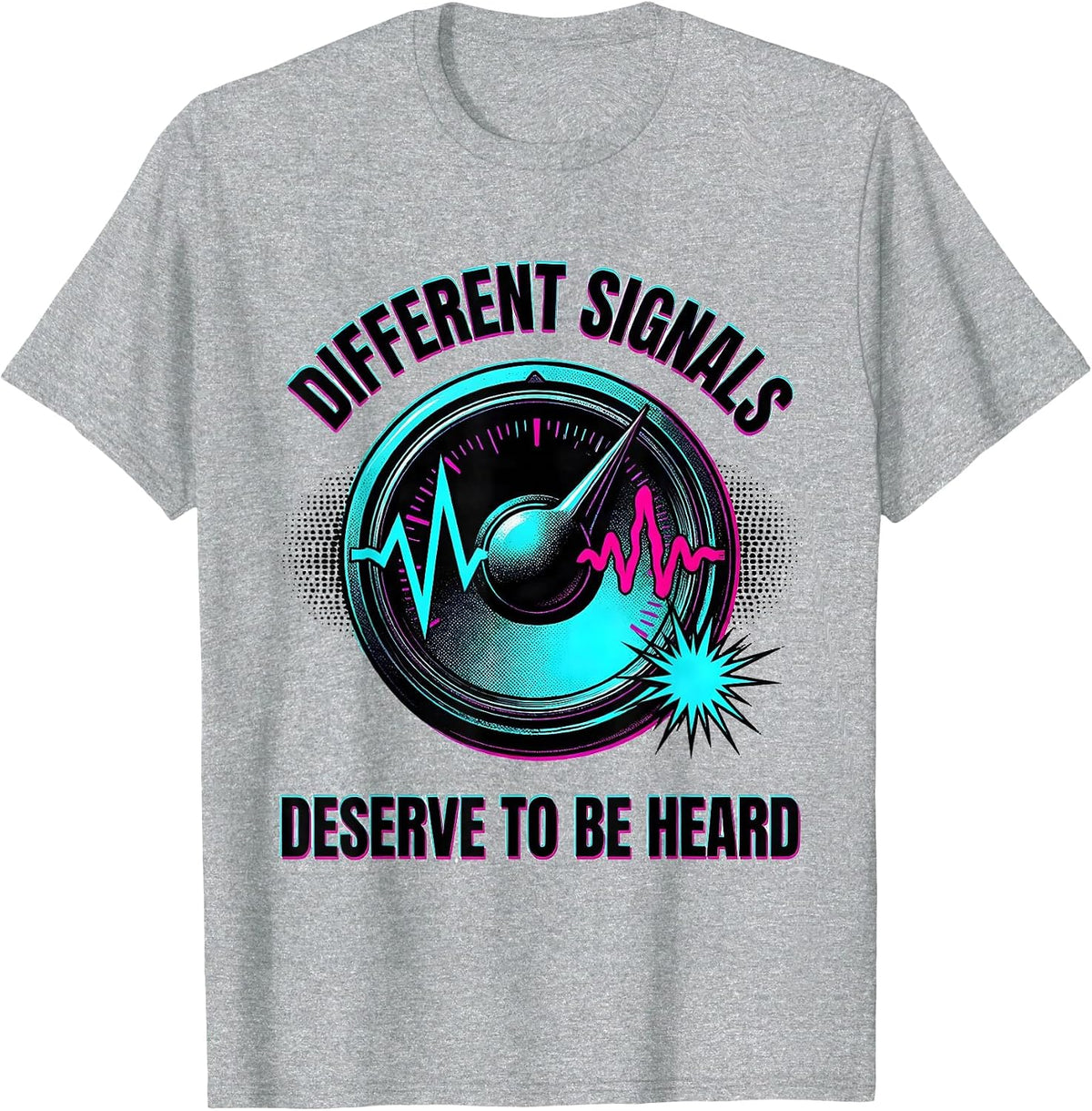 Men's Different Signals Deserve To Be Heard Pop Art Autism Meme T-Shirt - Heather Grey