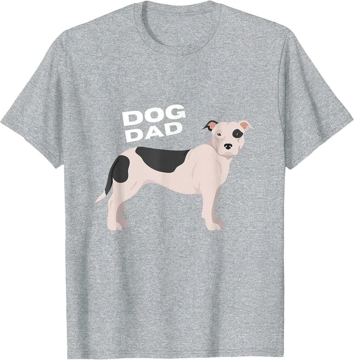 Black & White American Pit Bull Terrier Dog Dad Man T-Shirt - Heather Grey
