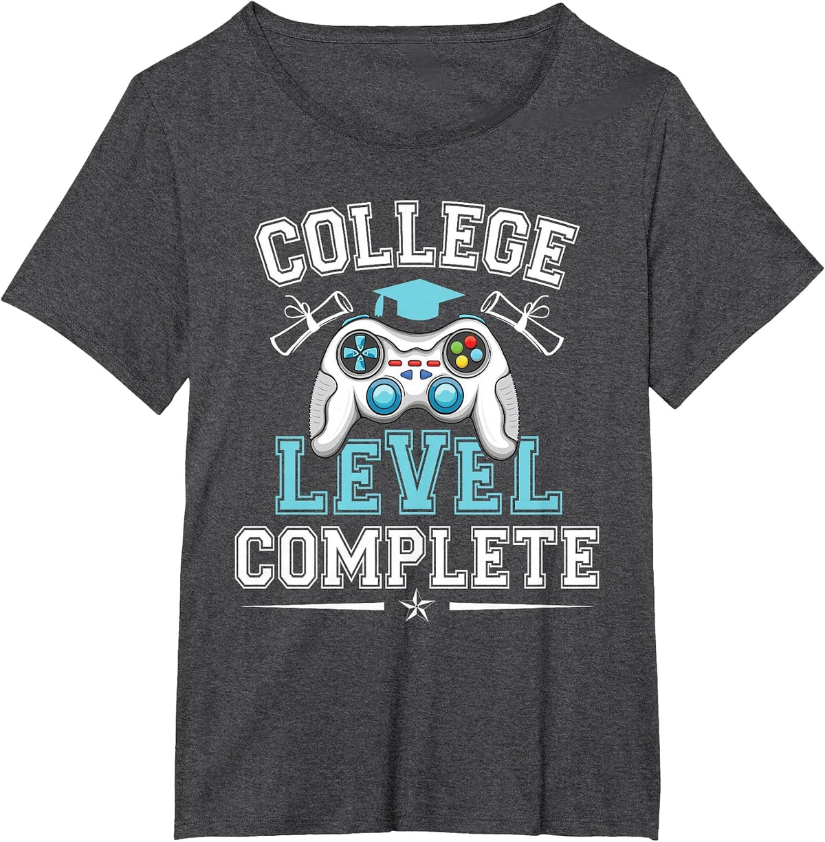 College Level Complete Video Gamers Graduation Class of 2026 T-Shirt - Dark Heather Grey