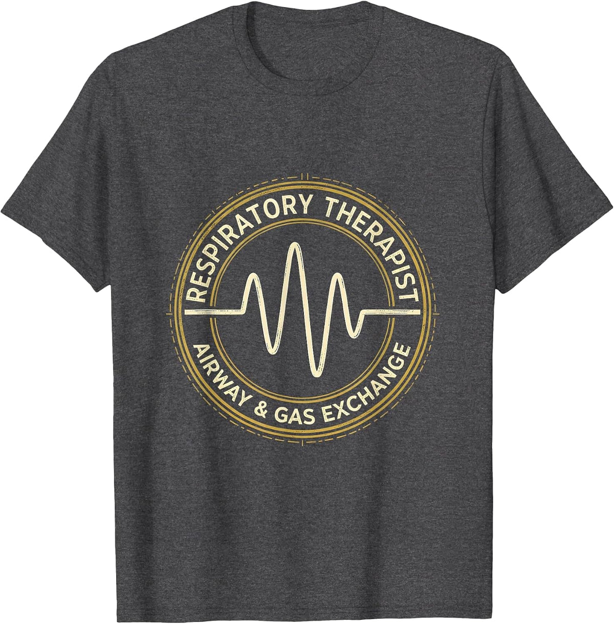 Men's Respiratory Therapist Airway & Gas Exchange Professional T-Shirt - Dark Heather Grey