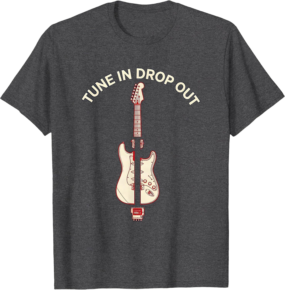 Tune In Drop Out Retro Counterculture Design T-Shirt - Dark Heather Grey