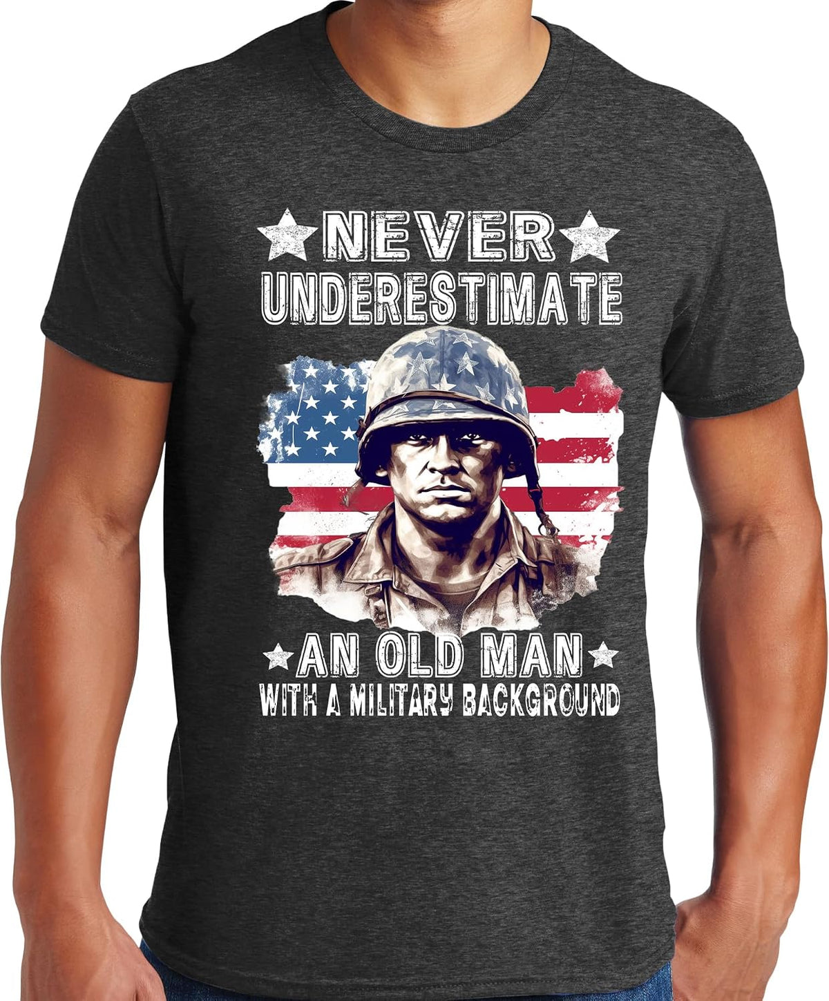 PubliciTeeZ Big and Tall King Size Patriotic Skull American Flag, Men T-Shirt - Never Underestimate
