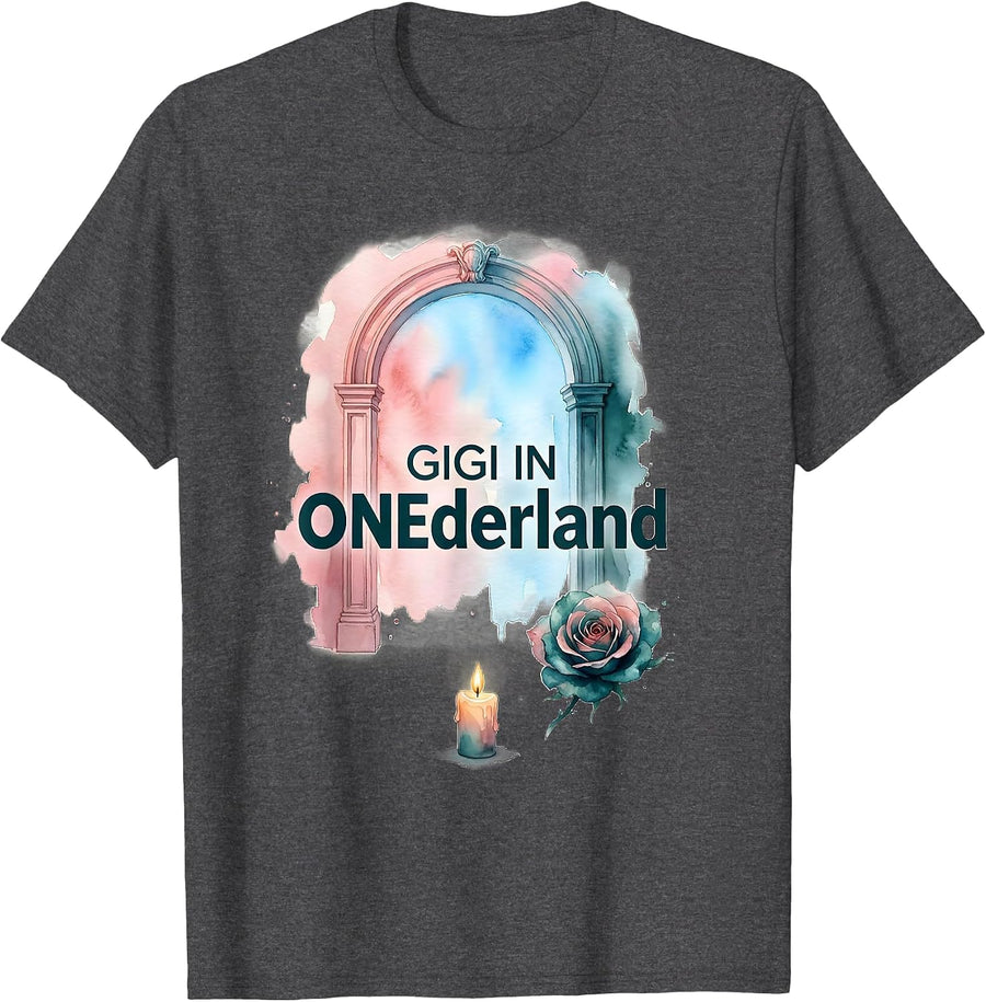 Men's Gigi in ONEderland Whimsical Family Birthday Matching Party T-Shirt - Dark Heather Grey