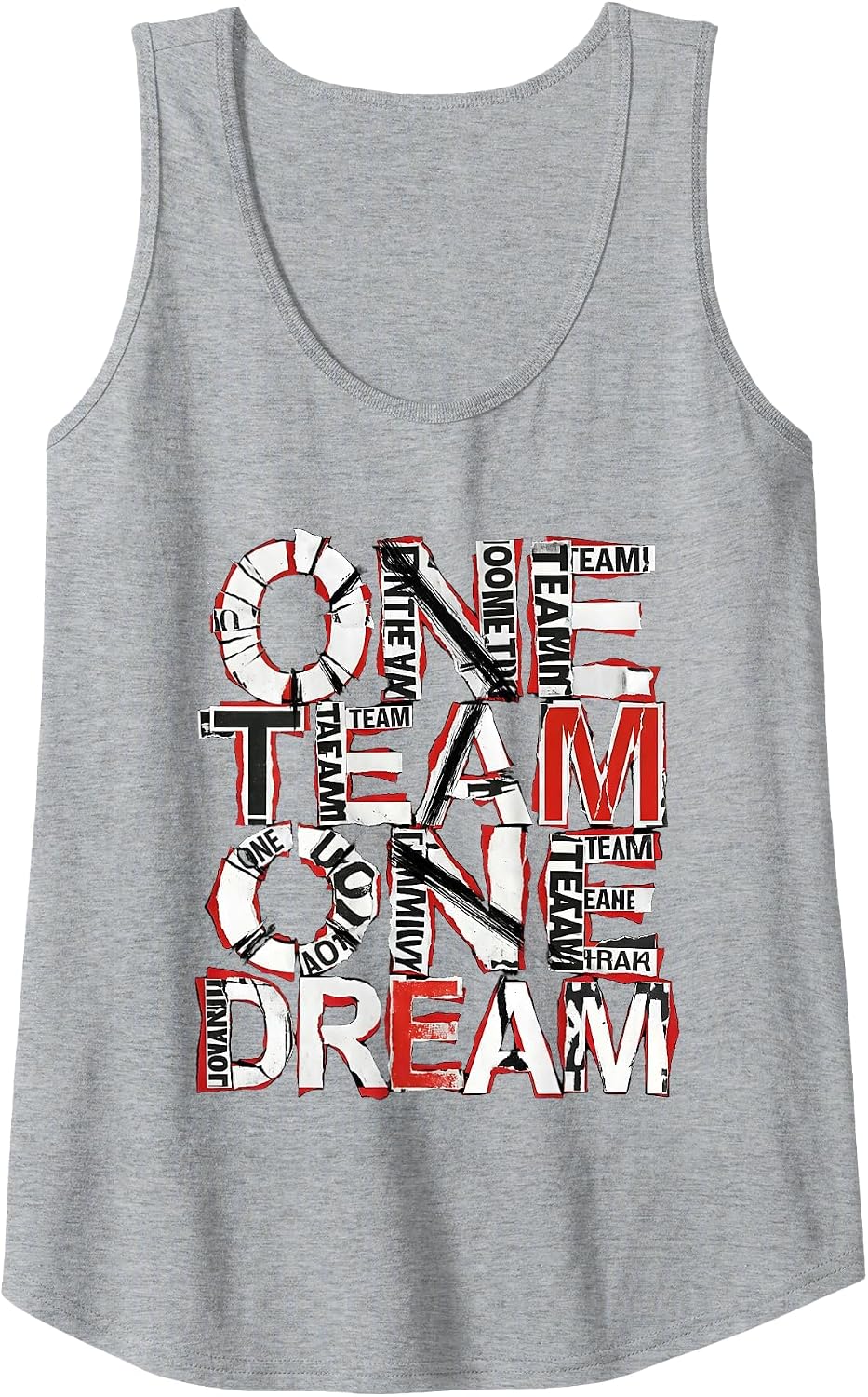One Team One Dream Rugby Graphic Design Tank Top - Heather Grey