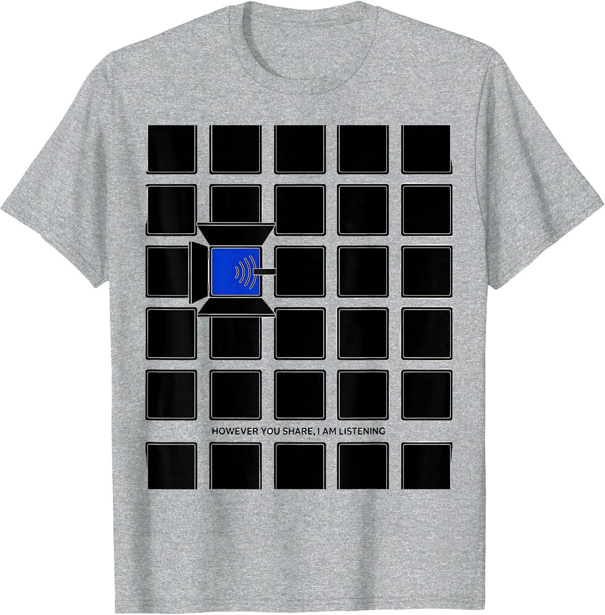 Men's However You Share, I Am Listening Geometric AAC SLP Teacher T-Shirt - Heather Grey