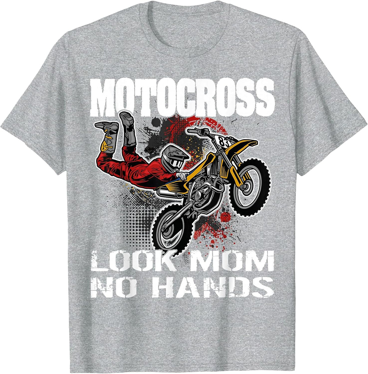 Dirtbike Motocross Look mom no Hands MX T-Shirt - Heather Grey