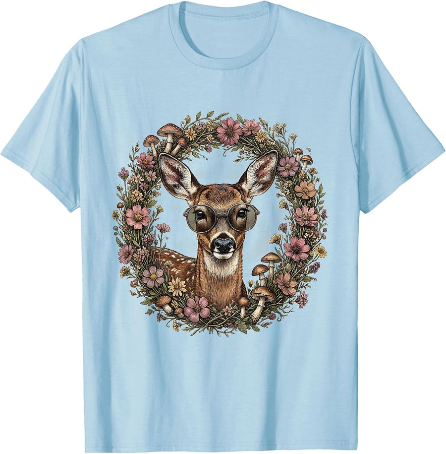 Men's Chic Gigi Oversized Sunglasses Illustration T-Shirt - Baby Blue