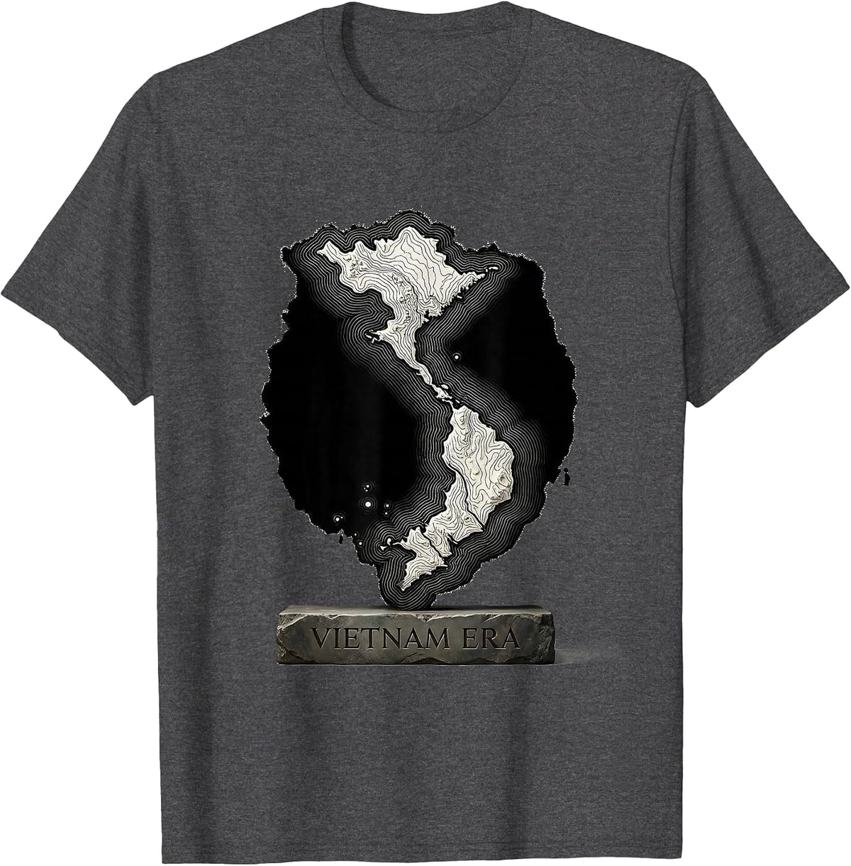 Vietnam Era Vintage Military Veteran Patriotic T-Shirt - Dark Heather Grey